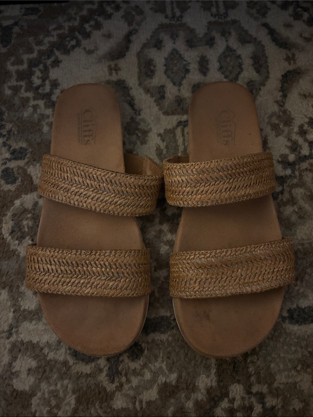 Cliffs by WHITE MOUNTAIN Women's Braided Double-Strap Slide Sandals — Tan